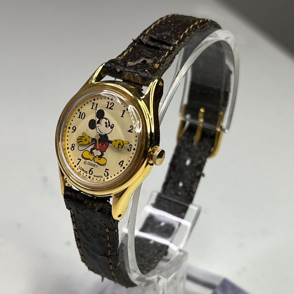 Vintage Lorus Disney Mickey Mouse Quartz Watch With Gold-Tone Case - Picture 6 of 11